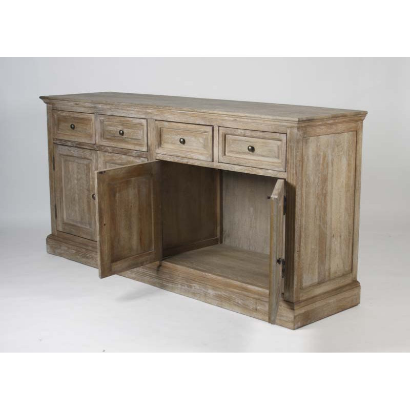 Albert 68'' W Solid Wood Sideboard, Limed Gray Oak