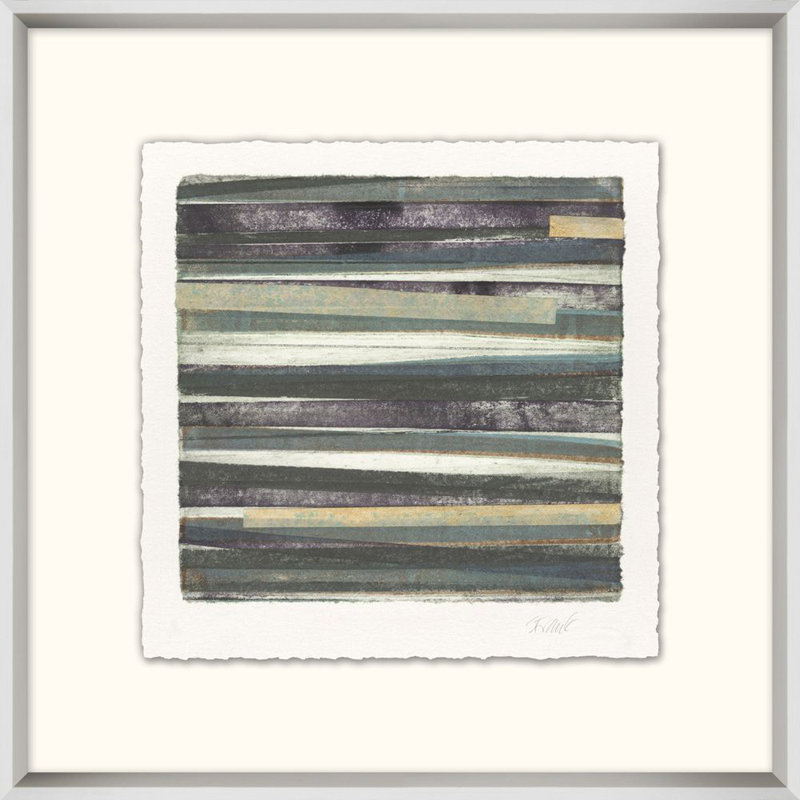 Rayures 6 - Peinture encadrée sur papier