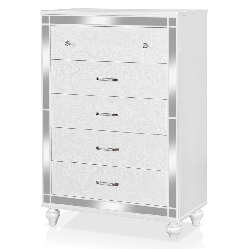 Commode 5 tiroirs Meghean, White