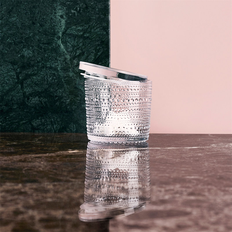 Kastehelmi Storage Jar, 4.5" H x 4.5" W x 4.5" D, Clear