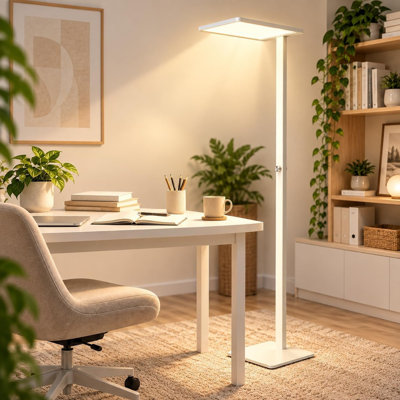 Lampe de lecture à DEL à spectre complet de 77 po de hauteur, 100 W, 8 000 lm, 4 000 K, IRC 98 RG0, lampe de travail à intensité variable pour enfants et adultes