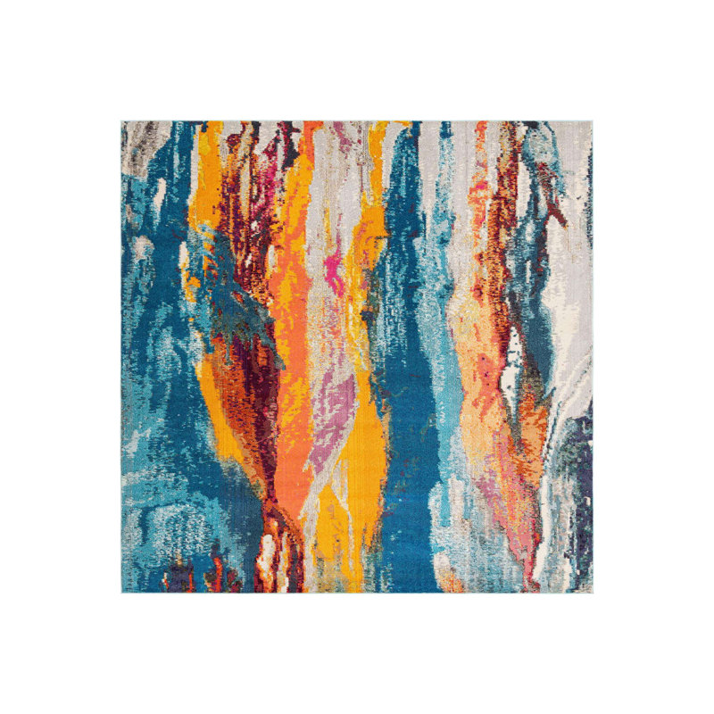 Ansela Washable Abstract Indoor Rug, Rectangle 9' x 12'
