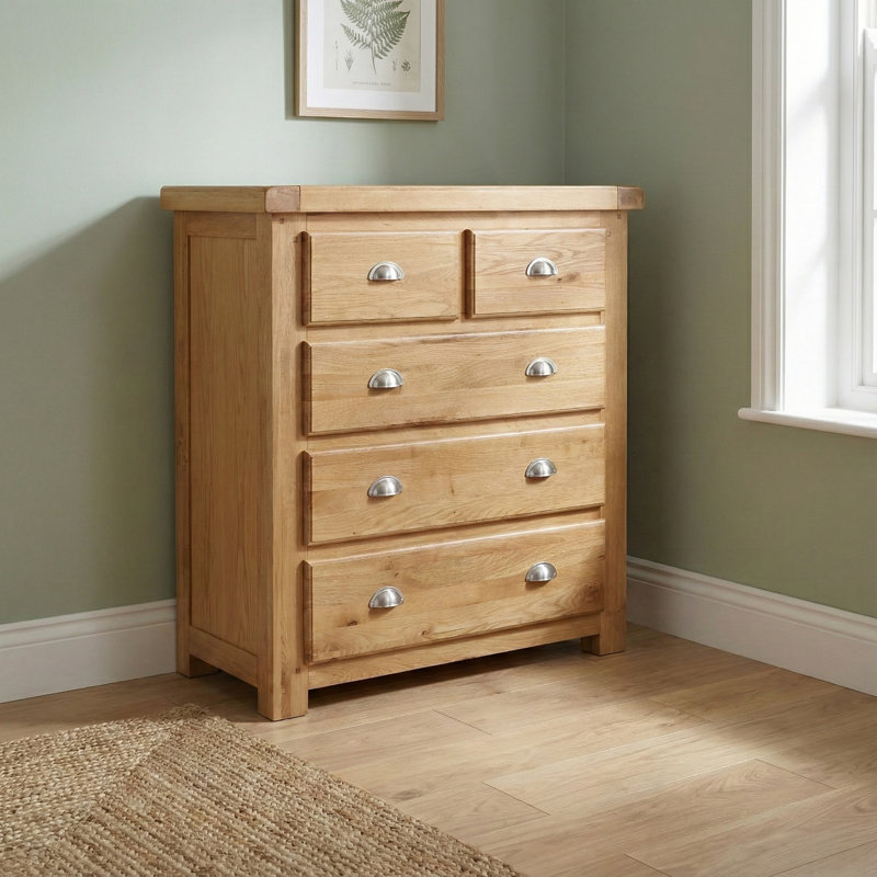 Montana Solid Wood 100cm W 5 - Drawer Chest of Drawers