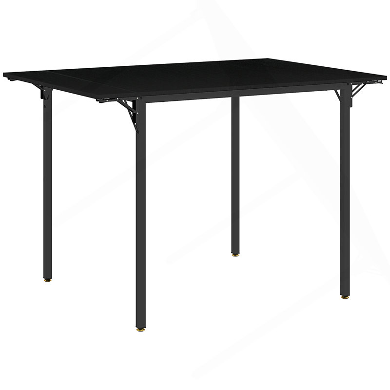 Industrial Folding Dining Table For 2 To 4, Space Saving Drop Leaf Kitchen Table For Small Spaces, Black
