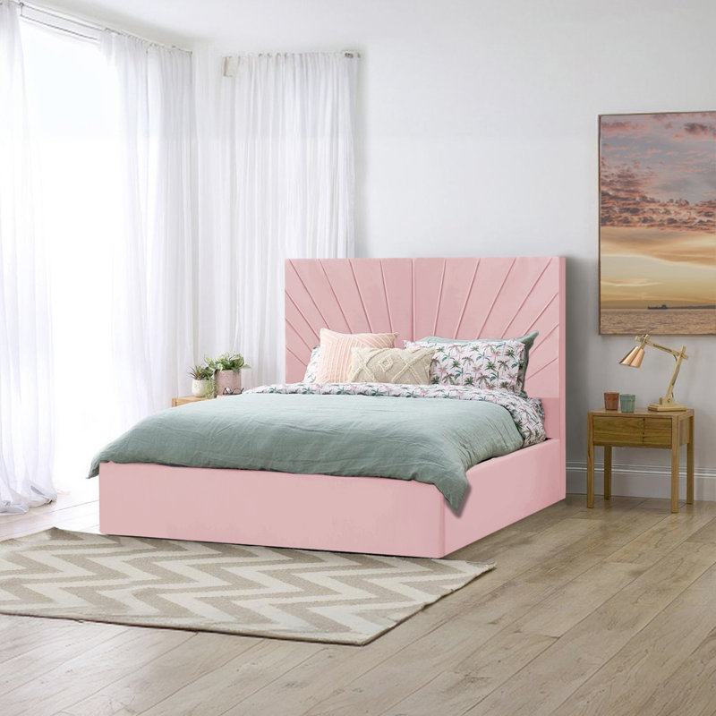 Addilee Upholstered Bed, Pink, Single (3')