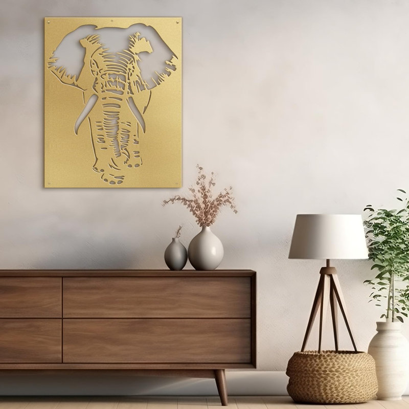 Wall Decor Metal, 36" H x 24" W x 0.05" D, Gold