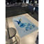 Tapis décoratif moderne bleu à motif de lapin-382081329
