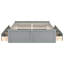 Structure de lit plateforme en bois avec 6 tiroirs, gris