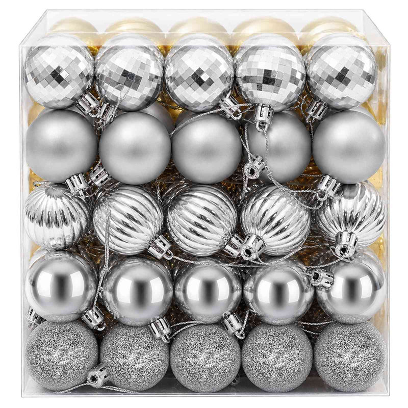 4cm Polystyrene Bauble, Silver, Gold