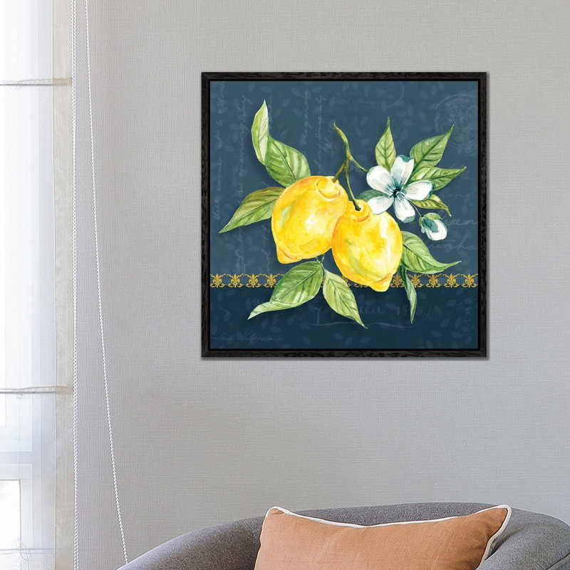 Blue Lemon Squeeze II by Carol Robinson - Print on Canvas, 66.04 cm H x 66.04 cm W, Black Framed