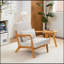 Chaise d'appoint de style moderne Mid-Century, fauteuil avec chaises, coussin de lecture, structure en bois massif et balcon de chambre à coucher pour salon
