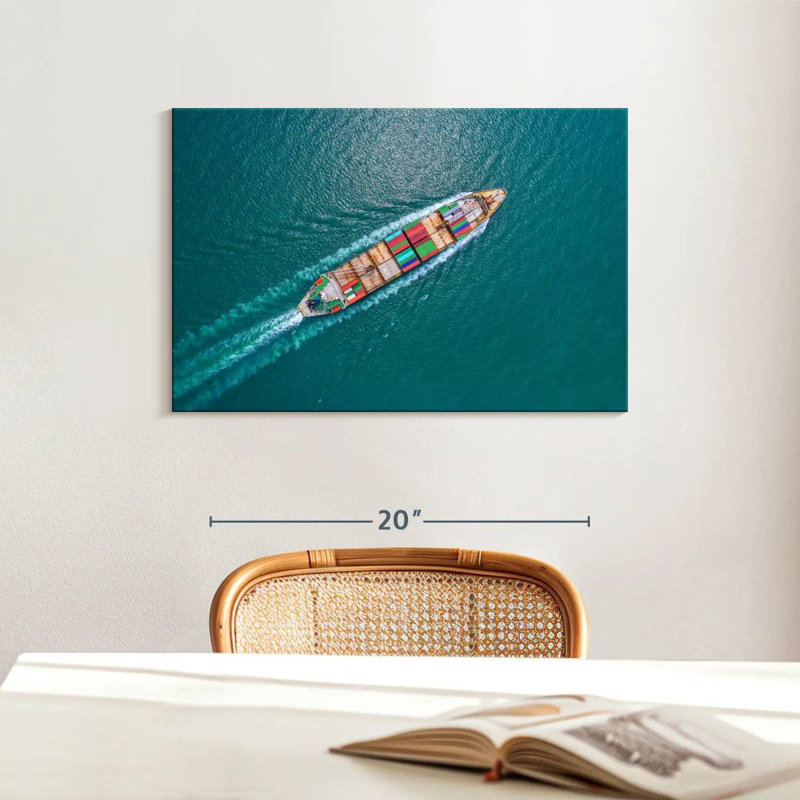 Mehar Ship On Ocean, 16" H x 24" W
