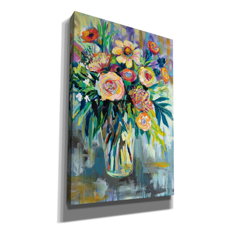"Summer Happiness" par Jeanette Vertentes, art mural sur toile, H 18 po x l 12 po x P 0,75 po