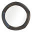 Miroir bois verre métal dimensionnel cadre géométrique moderne décoration murale ronde pour le bureau à domicile salon chambre - 35 po noir