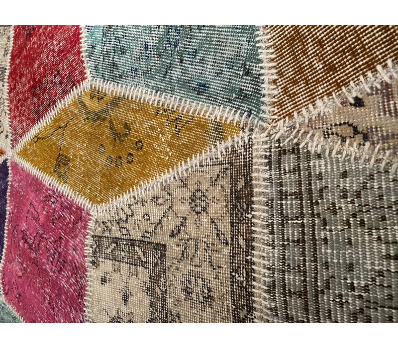 Patchwork Wool Geometric Indoor Rug
