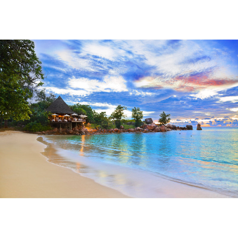 Cafe On Tropical Beach - Wrapped Canvas Print, 30cm H x 46cm W x 3.8cm D