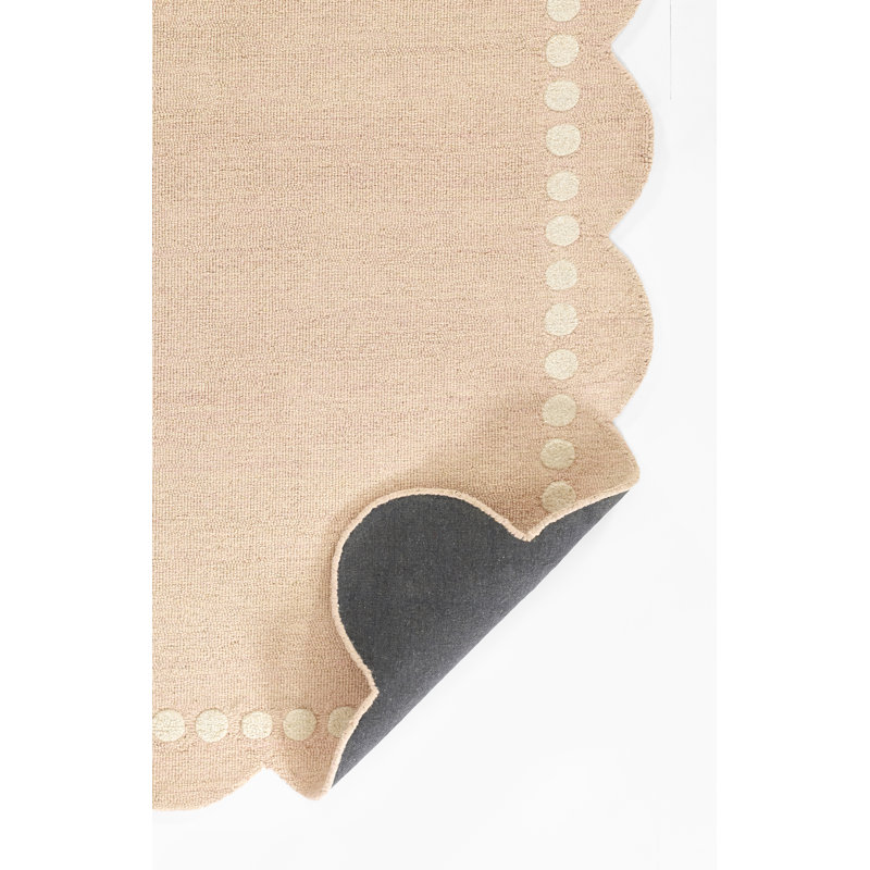 Tapis rond Momeni Lily en laine rose uni tufté à la main, 152 x 152 cm, Circulaire 5 pi x 5 pi