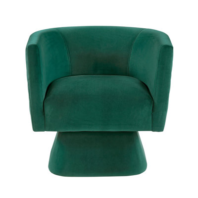 Velvet Swivel Chair With Solid Wood And Metal Components Fabric For Home Living Room