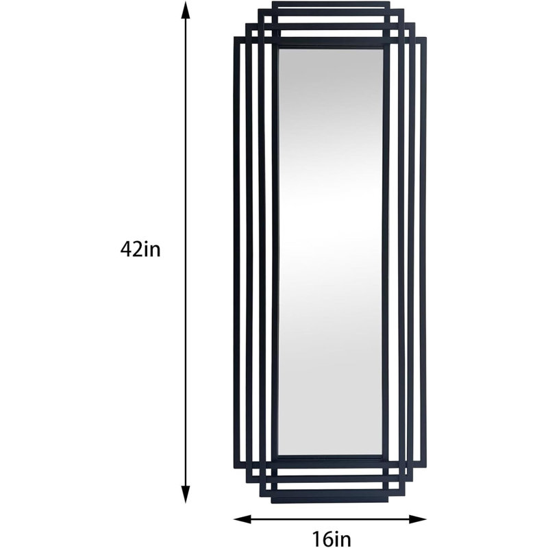 Large Rectangular Mirror, Black
