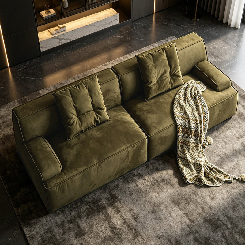 Canapé modulaire en polyester vert