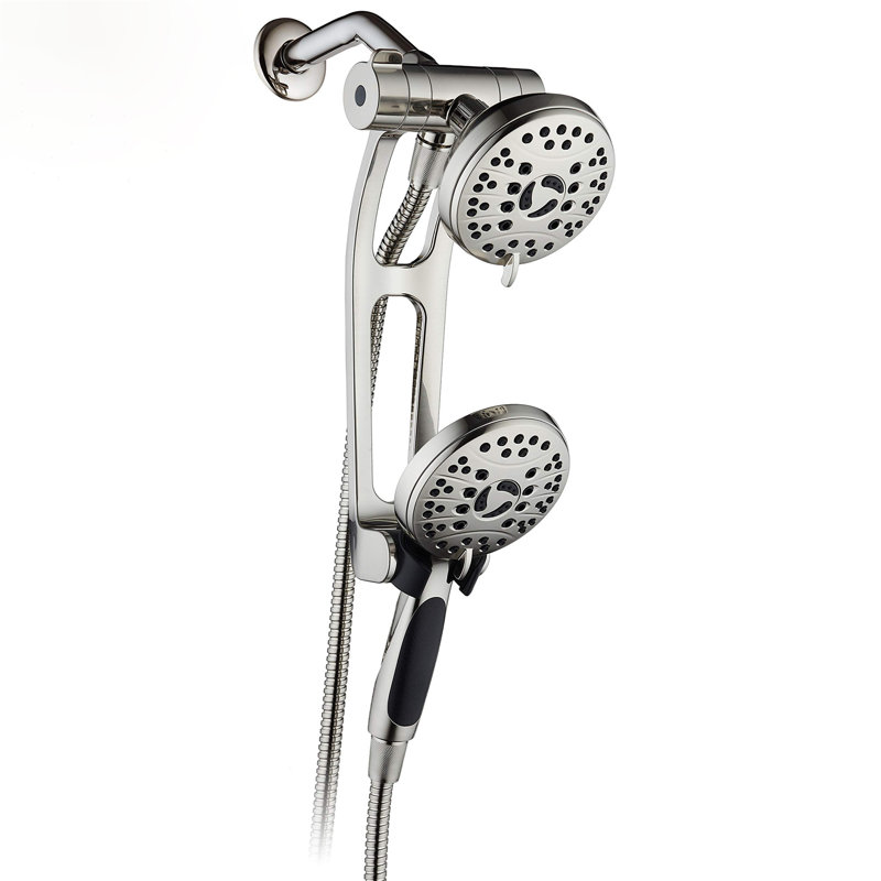 Ultimate 48-Mode High-Pressure 3-Way Shower Combo With Adjustable Extension Arm, Brushed Nickel