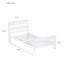 Lit simple avec tête et pied de lit, lit en bois d'hévéa, blanc