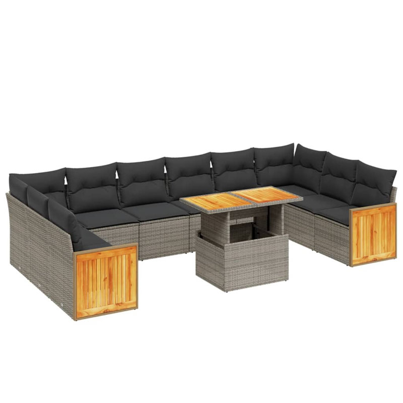 Ensemble de canapé de jardin Vidaxl, Gris, Gris foncé
