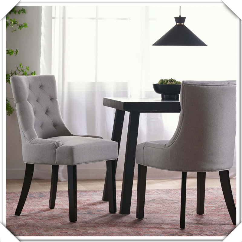 Ensemble de 2 chaises de salle à manger Robuste, confortable, élégant, pratique, rembourré, élégant, durable, Gris clair