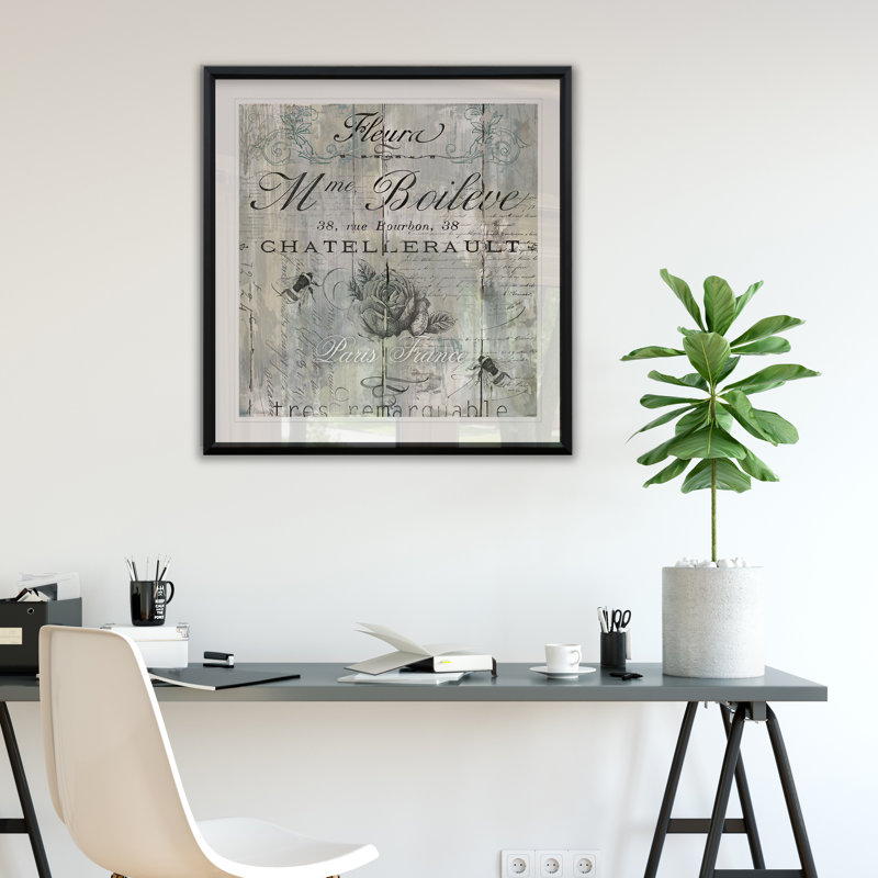« signs of paris ii », reproduction encadrée, H 30,5 po x l 30,5 po x P 1,5 po