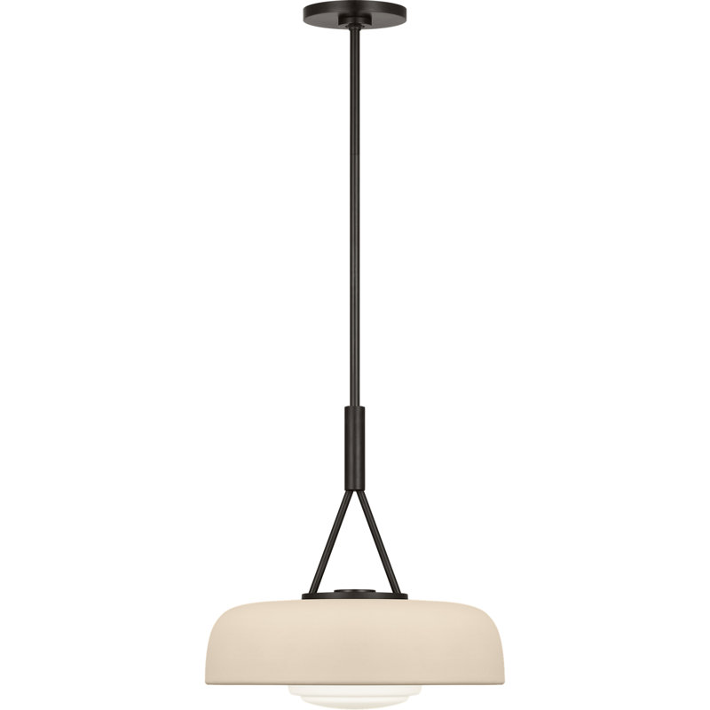 1 - Light Pendant, 15, Ivory, Aged Iron