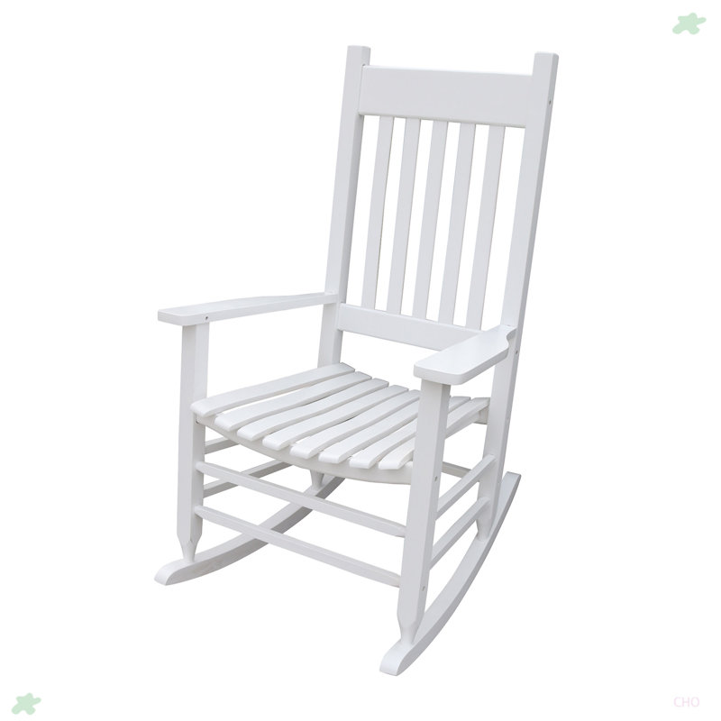 Chaise berçante en bois, Blanc