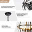 Luminaires suspendus sphériques 6 lumières industriels pour la cuisine-1731847841
