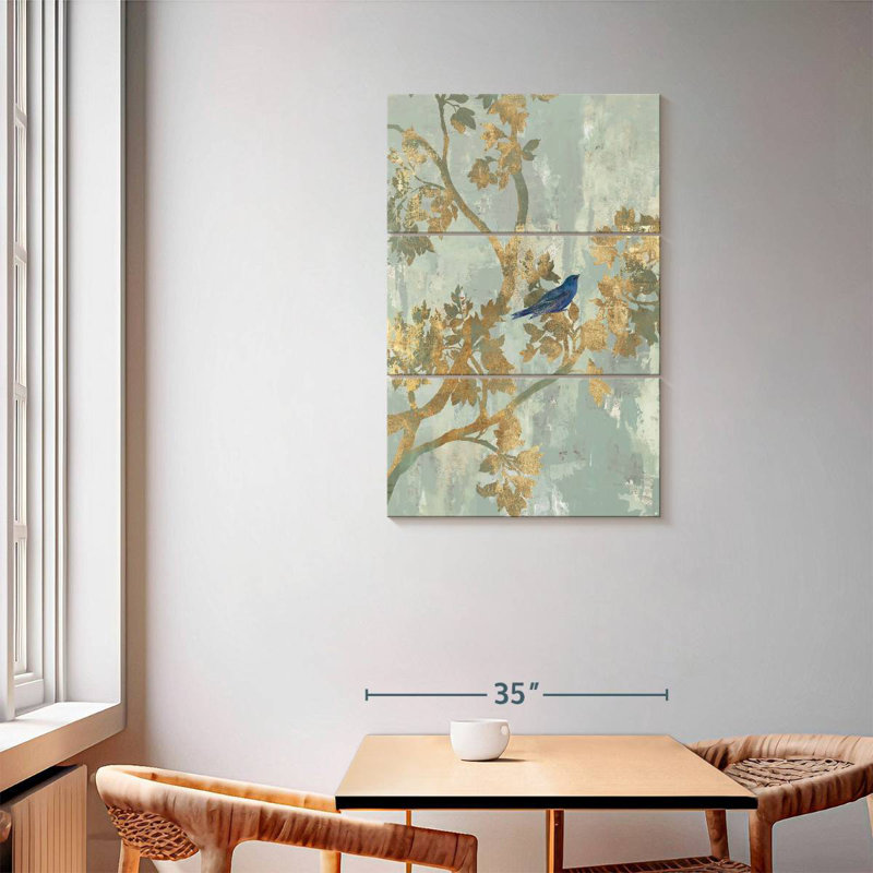 Brampt Perching Blue Bird, 57" H x 36" W