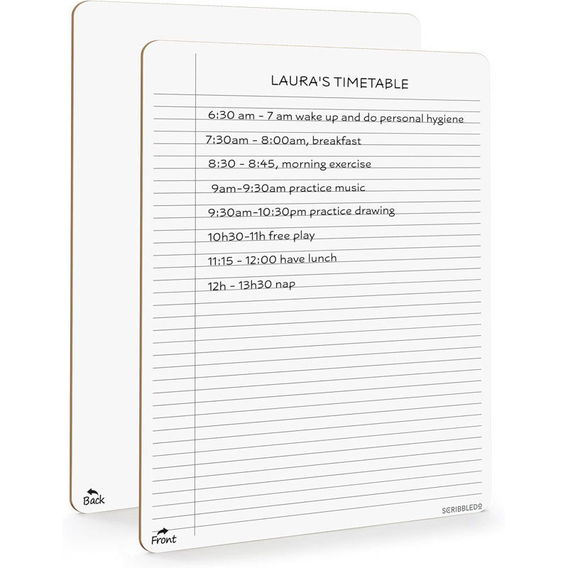 Scribbledo Dry Erase Notebook College Ruled Lined Board 9"x12" Reusable Lined Erasable Ruled Writing Note Pad Lapboard, Blank Whiteboard On Reverse
