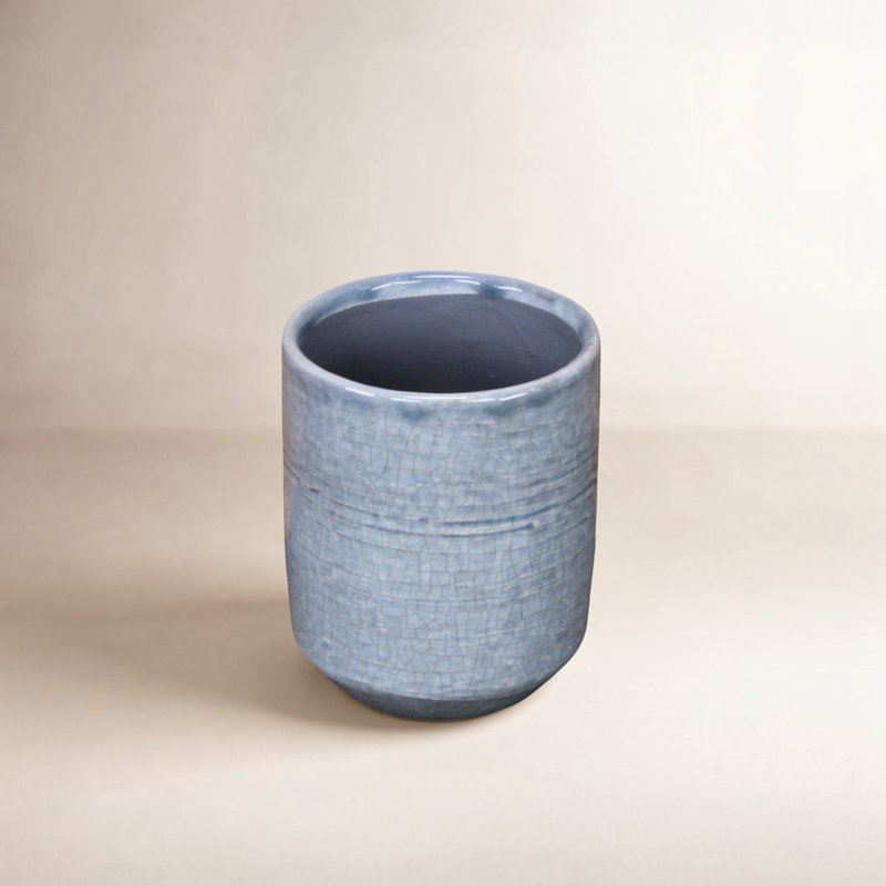 Sia Handmade Ceramic Pot Planter, Gray, 4.75" H x 4" W x 4" D