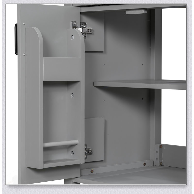 Ensemble de meuble-lavabo de 24 pouces avec lavabo en céramique, portes à fermeture douce et grand espace de rangement pour les espaces compacts