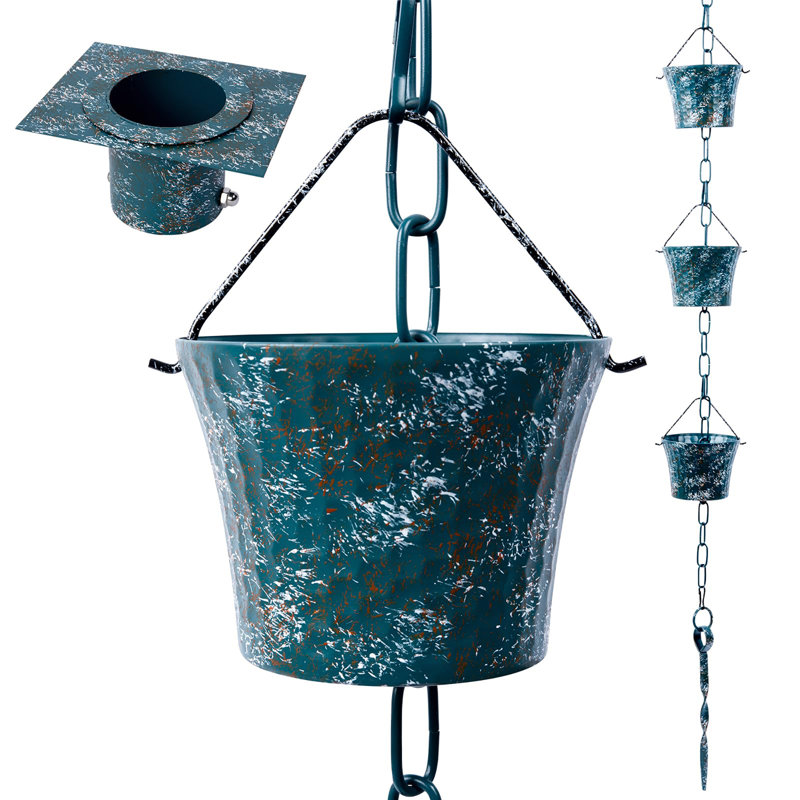 Chaîne de pluie pour gouttières avec adaptateur, Vert