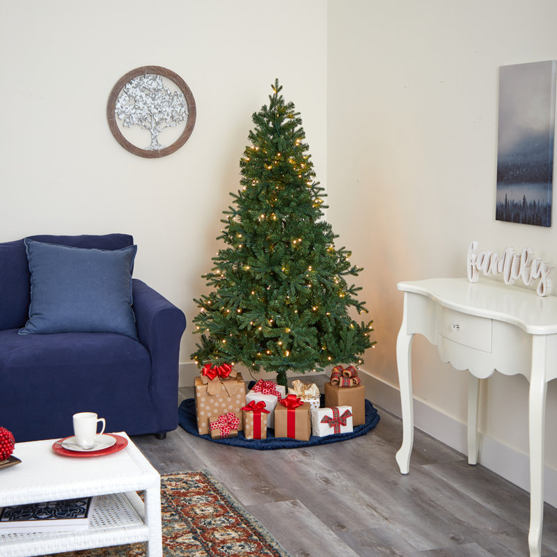 Lighted Artificial Fir Christmas Tree, 6' H