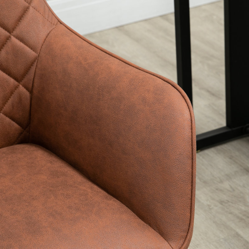 Mobilier de bureau à dossier moyen, chaise, hauteur réglable, chiffon en microfibre, brun, siège pivotant confortable, siège, dossier, microfibre de bureau, option pratique