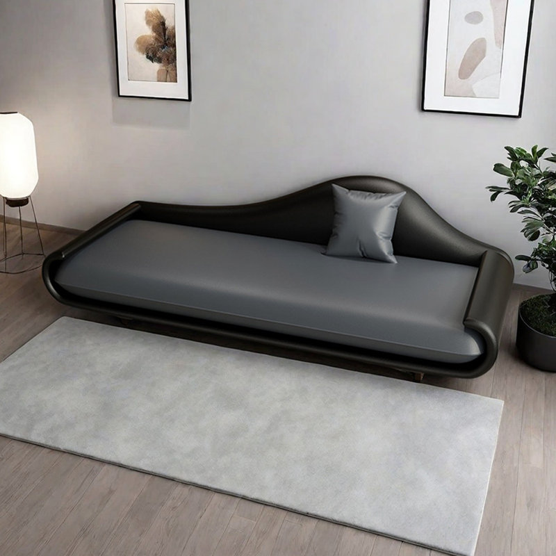 Méridiennes d'intérieur en bois massif Modern Leisure, Orienté à droite, Gris foncé