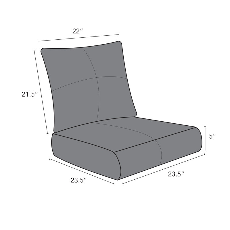 Sunbrella® Premium Outdoor Deep Seating Cushion, Cast Shale Sunbrella® Plainweave