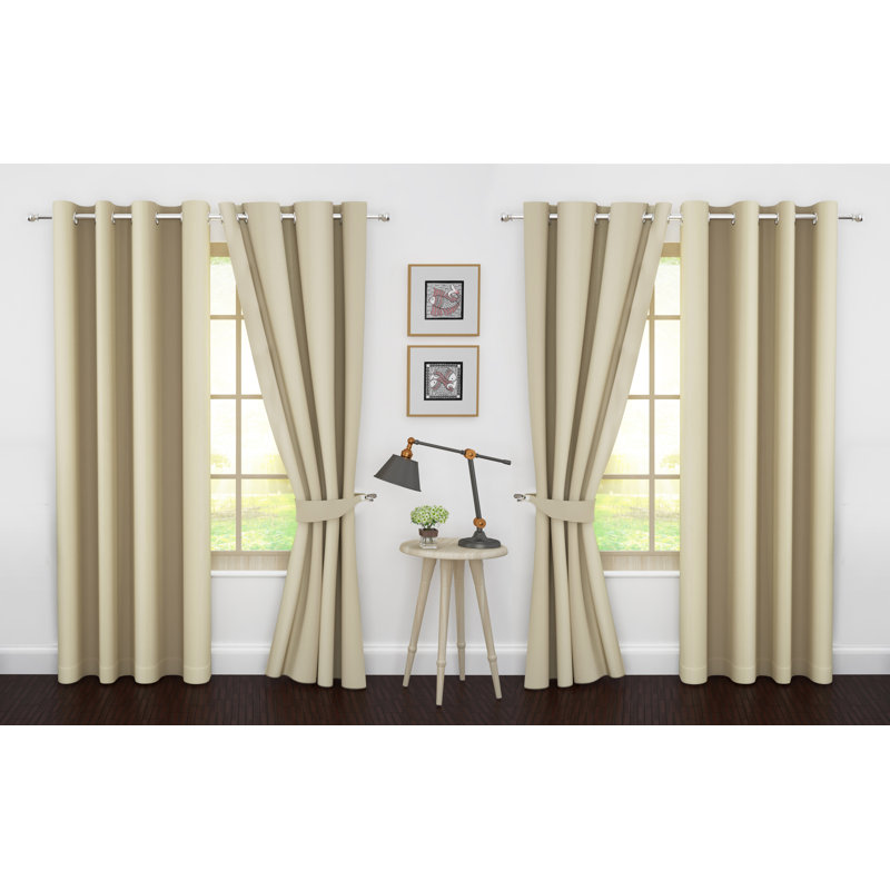 Paire de rideaux occultant et isolants avec œillets , Champagne, 46 po x 63 po