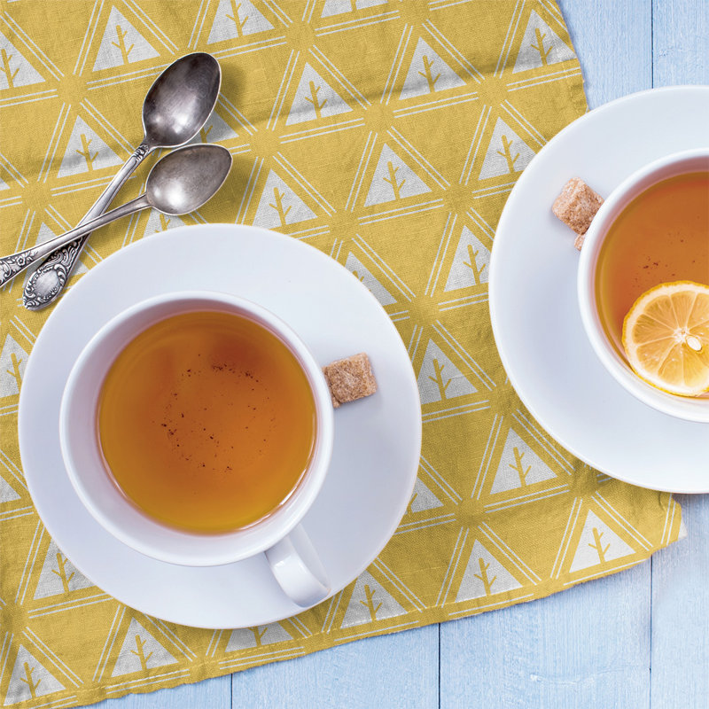 Theo Nath Tea Towel Kitchen Towel, White/Yellow, Cotton Twill