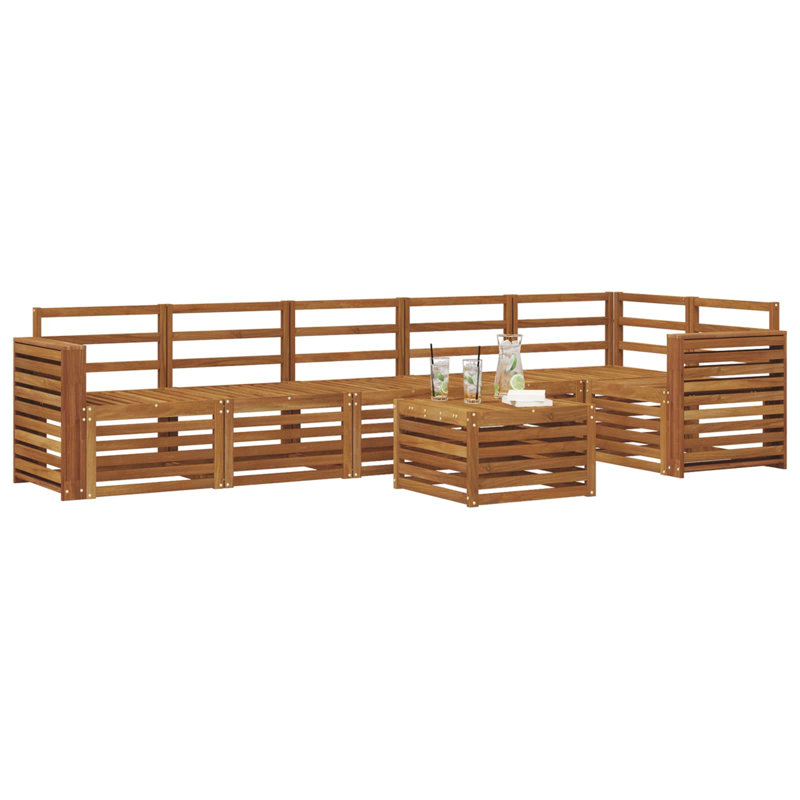  Sectional Sofa Set 7 Pcs Solid Acacia Wood Sets Garden Furniture Patio