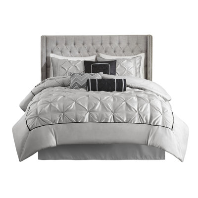 King Size 7 Piece Comforter - Luxury, Fill, Consists Of 1 Comforter, 2 Shams, 3 Decorative Pillows, Bed Skirt, Easy Maintenance Option Elegance, , Inc