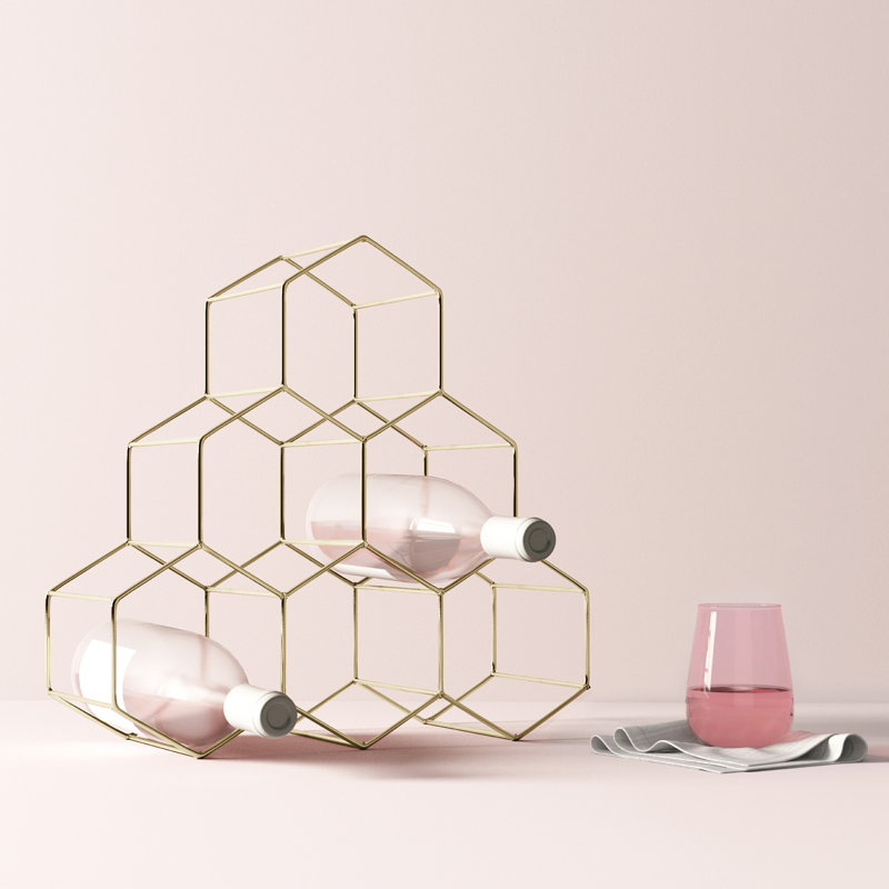 Callaghan Tabletop Wine Bottle Rack, Gold