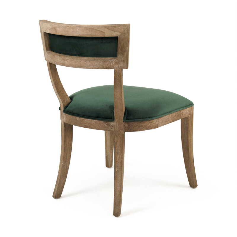 Chaise d'appoint rembourrée en velours Gambrell, Velours vert
