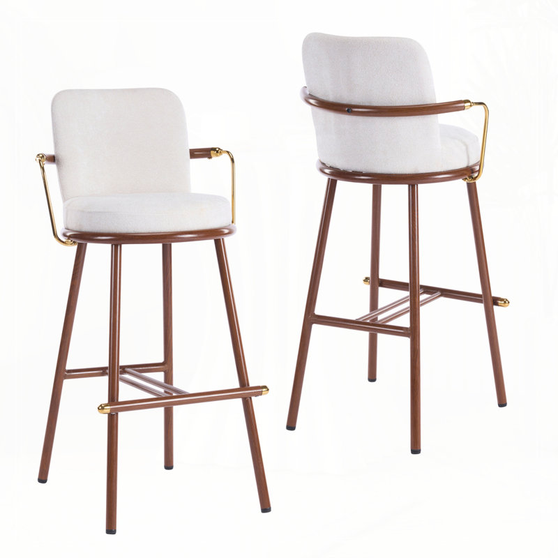 Upholstered Bar Stool with Metal Frame