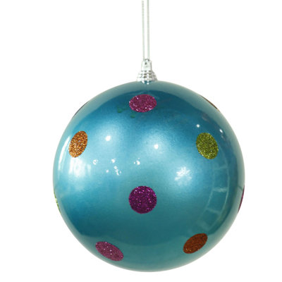 Ornement boule de Noël bonbon à pois