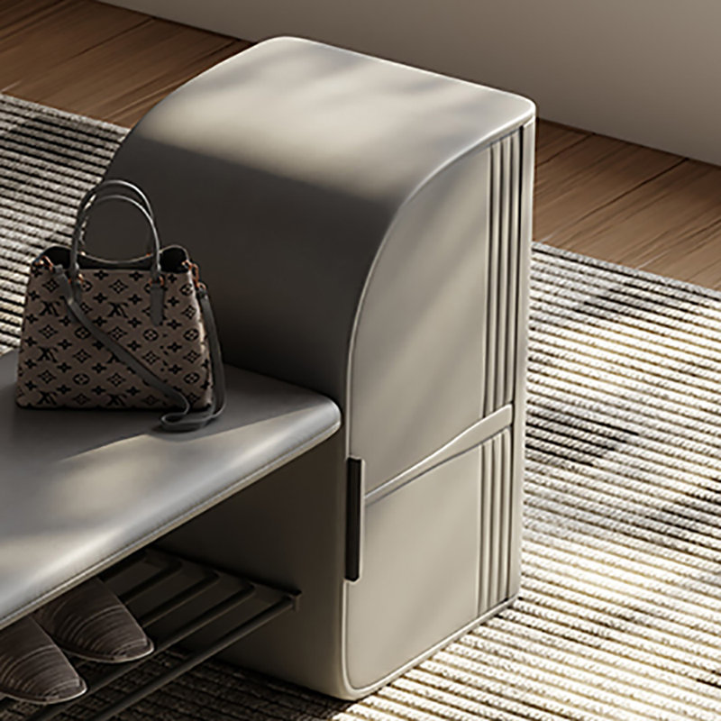 Tabouret avec rangement à chaussures 47,2 po, Gris